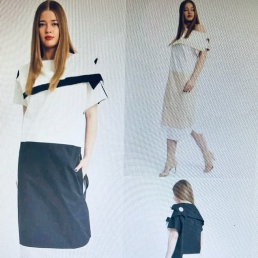 Verda elegant black-white dress